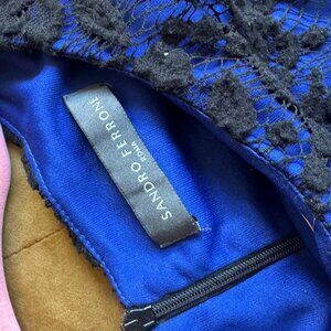 Sandro Ferrone Roma Black and Blue Midi Dress 38-40 IT size